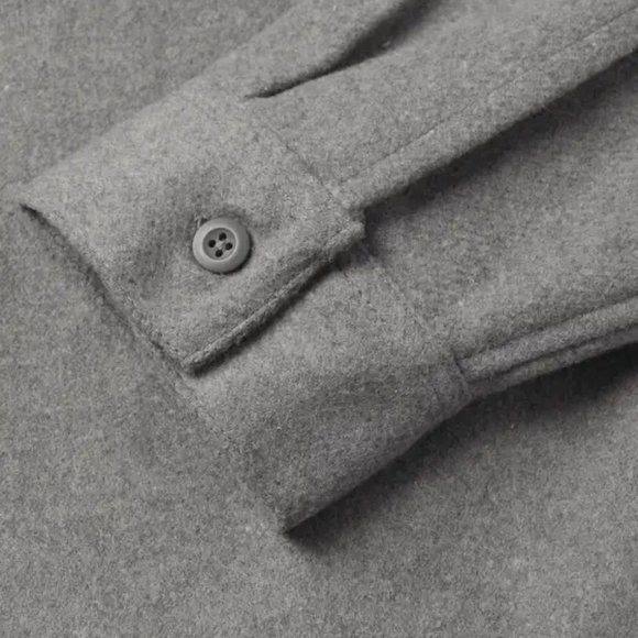 ONIA | Grey Mélange Brushed Flannel Shacket | NWT - Picture 5 of 7